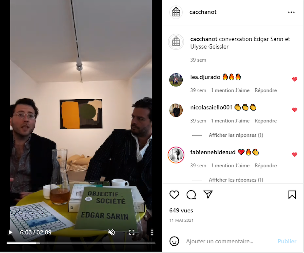Screenshot de la discussion sur Instagram