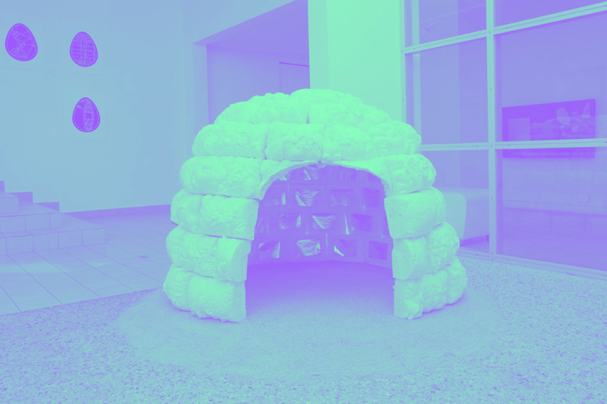 Igloo dans une salle d'exposition - art contemporain